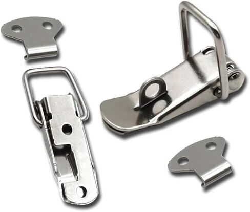 Toggle Hasp Latch Stainless Steel Iron Flat Beak Drawer Latch Lock Box Wooden Case Fixed Clasp Thickened Buckle Lock 106 1Pcs(Iron) in Saudi Arabia