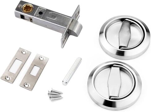 Hidden Door Locks Stainless Steel Handle Recessed Cabinet Invisible Pull Mechanical Outdoor Lock for Fire Proof Hardware 1Pcs(Wire Drawing Set) in Saudi Arabia