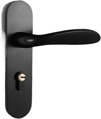 Mute Black Door Lock Aluminium Alloy Interior Door Lock Handle Modern Room Wood Door Lock Furniture Door Hardware 1Pcs(03-C_58MM) in Saudi Arabia