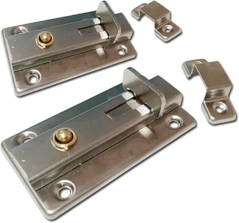 Automatic Spring Door Bolts Latch Stainless Steel Bathroom Old-Fashioned Wooden Door Thickening Lock Buckle Hardware 1Pcs(3 inch-Stainless) in Saudi Arabia