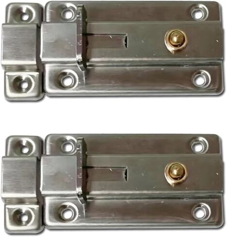 Automatic Spring Door Bolts Latch Stainless Steel Bathroom Old-Fashioned Wooden Door Thickening Lock Buckle Hardware 1Pcs(3 inch-Stainless) in Saudi Arabia