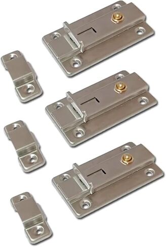 Automatic Spring Door Bolts Latch Stainless Steel Bathroom Old-Fashioned Wooden Door Thickening Lock Buckle Hardware 1Pcs(3 inch-Stainless) in Saudi Arabia