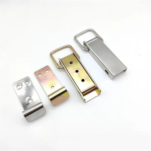 DK501 Two Kinds of Materials Cabinet Box Locks Spring Loaded Latch Catch Toggle Iron Hasps for Sliding Door 2Pcs(2pcs-501-Iron) in Saudi Arabia