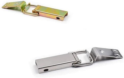 DK501 Two Kinds of Materials Cabinet Box Locks Spring Loaded Latch Catch Toggle Iron Hasps for Sliding Door 2Pcs(2pcs-501-Iron) in Saudi Arabia
