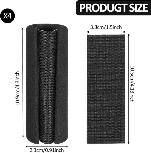 4 Pcs Handle Grips 4.3 Inch Foam Grip Tubing, Durable Handle Grips, Comfortable Bike Grip for Garden Bicycle Exercise Equipment Handlebar Luggage Handles Replacement (Black) in Kuwait