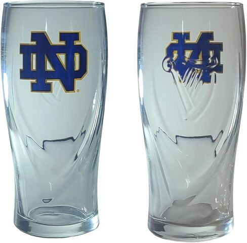 Notre Dame Fighting Irish Guinness Embossed Harp Design Pint Glasses, Set of 2 (Monogram) in Saudi Arabia