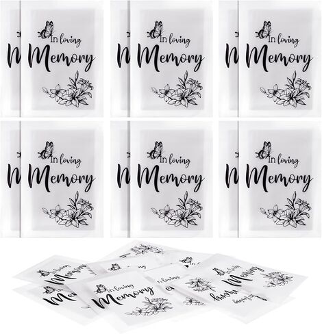 Eaasty 60 Pack Funeral Facial Tissues in Loving Memory Pocket Tissues Bulk Travel Funeral Favors Small Individual Napkins Packs for Memorial, Celebration of Life, 3. 54 x 4. 72 Inches in Saudi Arabia
