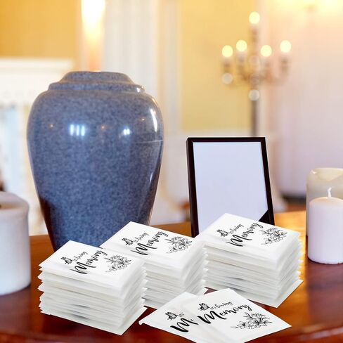 Eaasty 60 Pack Funeral Facial Tissues in Loving Memory Pocket Tissues Bulk Travel Funeral Favors Small Individual Napkins Packs for Memorial, Celebration of Life, 3. 54 x 4. 72 Inches in Saudi Arabia