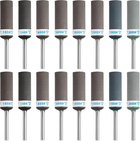 16pcs براميل الصنفرة مع 1/8 "(3 مم) شانك ، 180/240/400/600/800/1000/1500/2000 حفر صقل أجهزة التثين in Saudi Arabia
