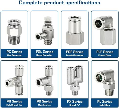 10Pcs/Lot 304 Stainless Steel Fitting PC PCF PL SL PLF PD PB PX Pneumatic Pipe Connector 1/8 1/4 3/8 1/2 M5 BSPT Quick Release(8-04,PSL) in Saudi Arabia