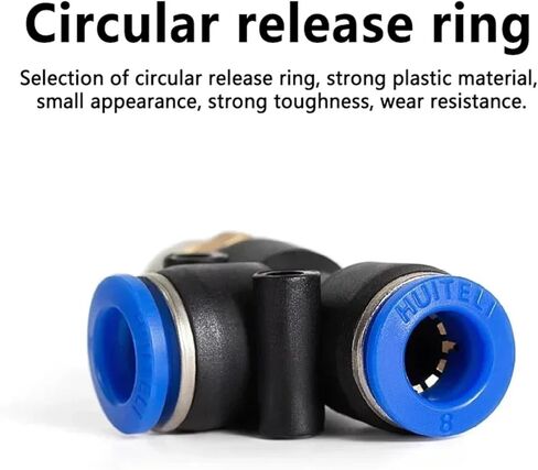PD Pneumatic Coupling Air Connector Fitting T-Shaped Tee: Compatible with 4-12mm Hose Pipes and M5-1/2" BSPT Male Thread Sizes(PD6-M5) in Saudi Arabia
