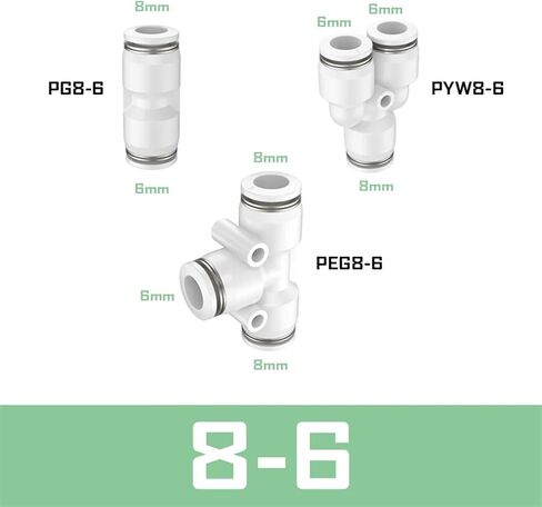 Pneumatic Air Hose Fittings High Pressure Fitting Pipe Connector PEG/PYW/PG Different Diameter PG6-4 PEG6-4(8-6,PYW) in Saudi Arabia