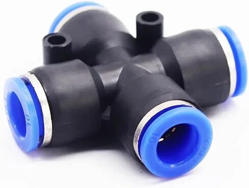PZA Pneumatic Plastic 4-Way Fitting - Quick Connectors for Water Hose and Air Tube - Fast Push - 4mm, 6mm, 8mm, 10mm, 12mm(PZA-6) in Saudi Arabia