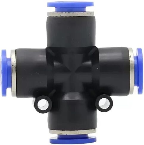 PZA Pneumatic Plastic 4-Way Fitting - Quick Connectors for Water Hose and Air Tube - Fast Push - 4mm, 6mm, 8mm, 10mm, 12mm(PZA-6) in Saudi Arabia