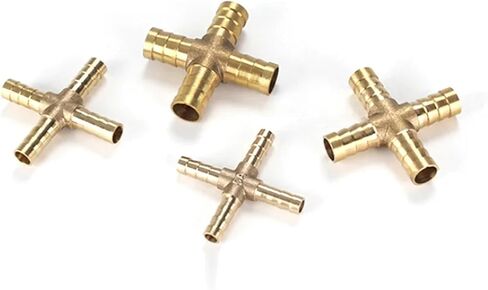 Pagoda Copper Connector Mettings Tube Tube Tube Brass Pipe Practing Parbed Confer Adapter لـ 4mm 6mm 8mm 10 12 Hose Gold Tone (طريقان ، OD 19mm) in Saudi Arabia