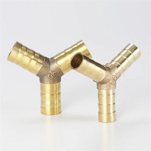 Pagoda Copper Connector Mettings Tube Tube Tube Brass Pipe Practing Parbed Confer Adapter لـ 4mm 6mm 8mm 10 12 Hose Gold Tone (طريقان ، OD 19mm) in Saudi Arabia