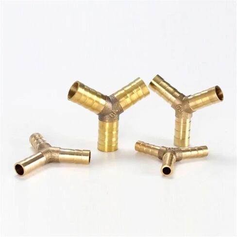 Pagoda Copper Connector Mettings Tube Tube Tube Brass Pipe Practing Parbed Confer Adapter لـ 4mm 6mm 8mm 10 12 Hose Gold Tone (طريقان ، OD 19mm) in Saudi Arabia