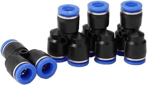 50pcs Py Premium Air Pneumatic التجهيزات 4mm 6mm 8mm 10mm 12mm البلاستيكية Tee Fitting موصل توصيلات الإفراج السريع (PY-12) in Saudi Arabia