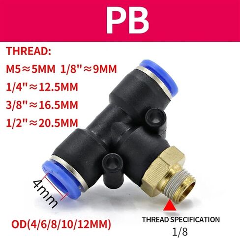 20/50pcs موصل الهواء الهوائي PCF/PCF/SL/PB/PL 6 8 10 12 موضوع 1/8 1/4 "3/4" 1/2 "تجهيزات خرطوم موصل سريع (OD6MM-1I4 ، PB (50pcs)) in Saudi Arabia