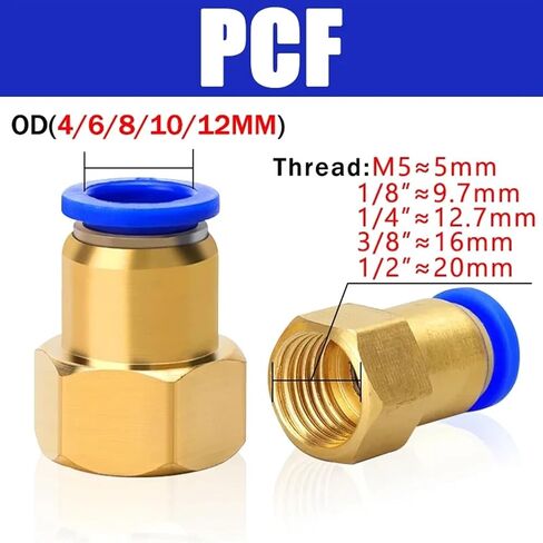 20/50pcs موصل الهواء الهوائي PCF/PCF/SL/PB/PL 6 8 10 12 موضوع 1/8 1/4 "3/4" 1/2 "تجهيزات خرطوم موصل سريع (OD6MM-1I4 ، PB (50pcs)) in Saudi Arabia