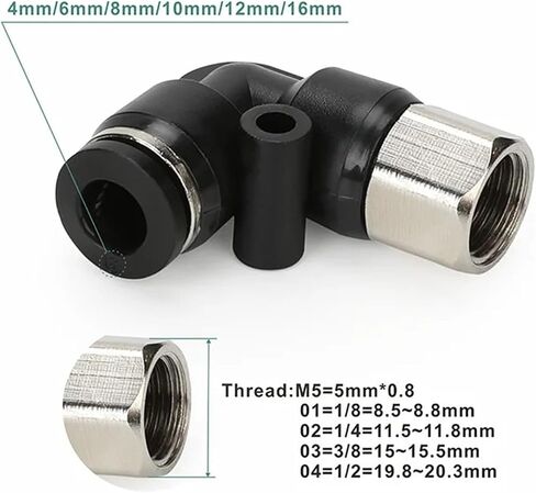PH/PD/PB/PLF/PX4mm 6mm 8mm Thread 1/8 "1/4 3/8 1/2 Straight Hose Coupling Quick Connect Pipe Fittings Pneumatic Components 1PS(14-03,PB) in Saudi Arabia