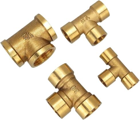 1PCS TEE TYPE TYPE BRASS PIPE TIPTING ADAPTER ADAPTER ADAPTER CONNECTOR لغاز وقود المياه 1/8 "1/4" 3/8 "1/2" 3/4 "1" BSPT Female Thread 3 Way (3/8 ") in Saudi Arabia