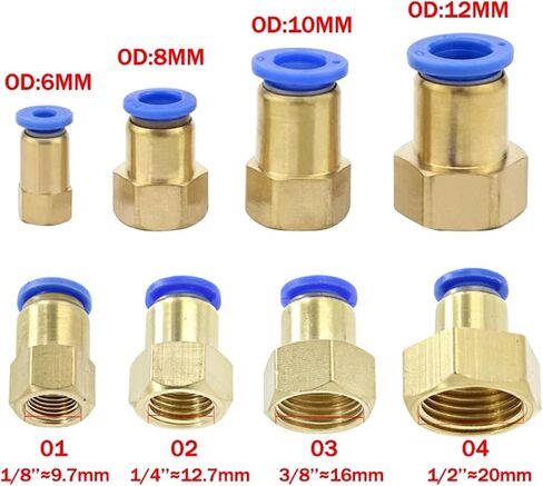 20/50pcs موصل الهواء الهوائي PCF/PCF/SL/PB/PL 6 8 10 12 موضوع 1/8 1/4 "3/4" 1/2 "تجهيزات خرطوم موصلات سريعة (OD12MM-1I2 ، PCF (50pcs)) in Saudi Arabia