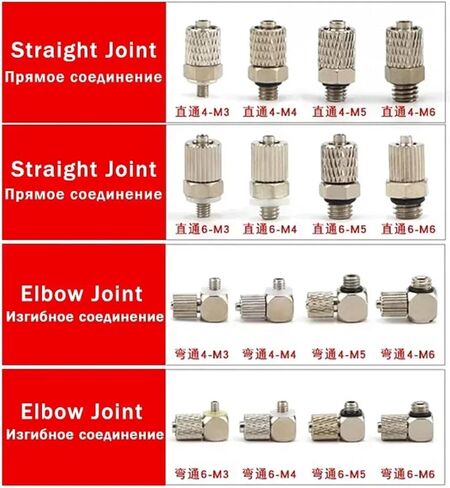 10pcs الذكور الخيط M3 M4 M5 M6 Mini Mini Pneumatic Pipe Connector من خلال تركيب سريع 3 مم 4 مم 6 مم OD Tube Twist Twist (PC6-M4،200 PCS) in Saudi Arabia