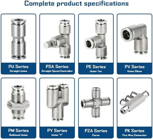 10Pcs/Lot 304 Stainless Steel Pneumatic Fittings High Pressure Fitting Pipe ConnectorPU/PY/PE/PV/PM/PZA/PSA/PK Hose4 6 8 10 12mm(10mm,PZA) in Saudi Arabia