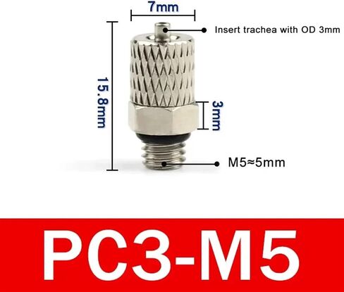 10Pcs Male Thread M3 M4 M5 M6 Mini Pneumatic Pipe Connector Screw Through Quick Fitting 3mm 4mm 6mm OD Air Tube Fast Twist Joint(PC6-M4,200 pcs) in Kuwait