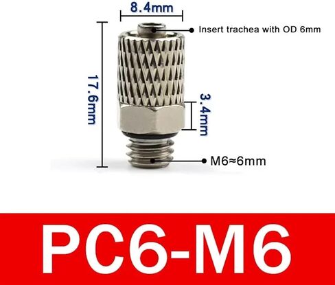 10Pcs Male Thread M3 M4 M5 M6 Mini Pneumatic Pipe Connector Screw Through Quick Fitting 3mm 4mm 6mm OD Air Tube Fast Twist Joint(PC6-M4,200 pcs) in Kuwait