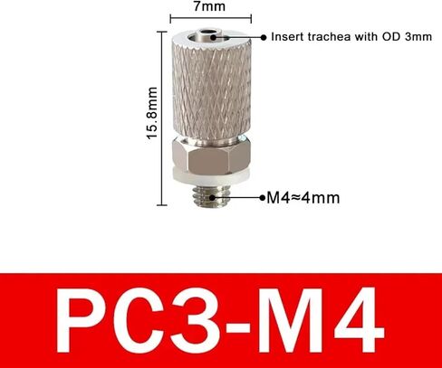10pcs الذكور الخيط M3 M4 M5 M6 Mini Mini Pneumatic Pipe Connector من خلال تركيب سريع 3 مم 4 مم 6 مم OD Tube Twist Twist (PC6-M4،200 PCS) in Saudi Arabia