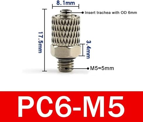 10Pcs Male Thread M3 M4 M5 M6 Mini Pneumatic Pipe Connector Screw Through Quick Fitting 3mm 4mm 6mm OD Air Tube Fast Twist Joint(PC6-M4,200 pcs) in Kuwait