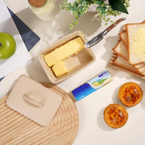 طبق زبدة السيراميك Nutriups مع غطاء لأمراض كونترتوب ، حامل الزبدة الأوروبية القديمة مع غطاء ، طبق زبدة مغطى ، يحمل عصا واحدة (أبيض ، حجم موحد) in Saudi Arabia