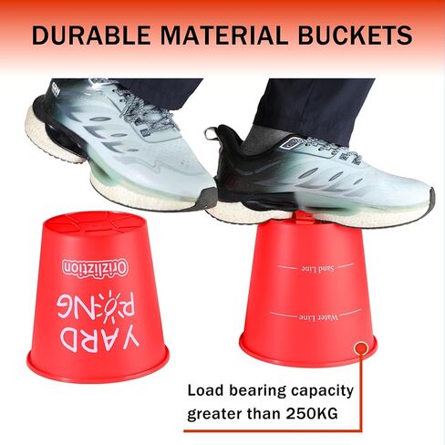 لعبة Yard Pong Outdoor للبالغين والأسرة ، لعبة Thark Giant Yard Toss ، لعبة الرمي للشاطئ ، التخييم ، العشب والفناء الخلفي 12 دلو وكرات دائمة ، حقيبة حمل متينة in Kuwait