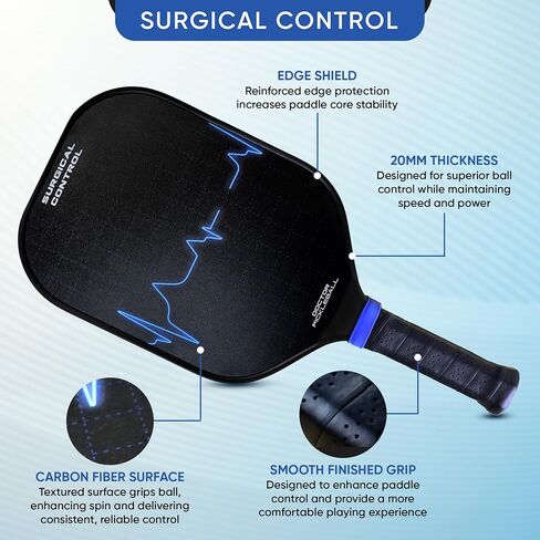 Doctor Pickleball T700 مجداف ألياف الكربون المخلل مع قلب عسل البولي بروبيلين 20 مم. in Saudi Arabia