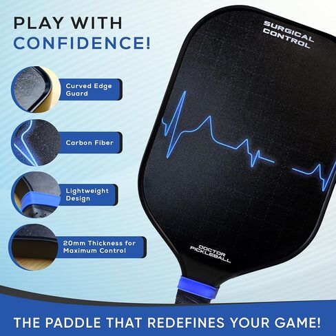 Doctor Pickleball T700 مجداف ألياف الكربون المخلل مع قلب عسل البولي بروبيلين 20 مم. in Saudi Arabia