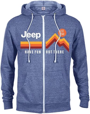 Jeep Hoodie Men Full Zip Cotton Blend استمتعوا هناك البضائع الرسمية للملابس السيارات على الطريق in Saudi Arabia