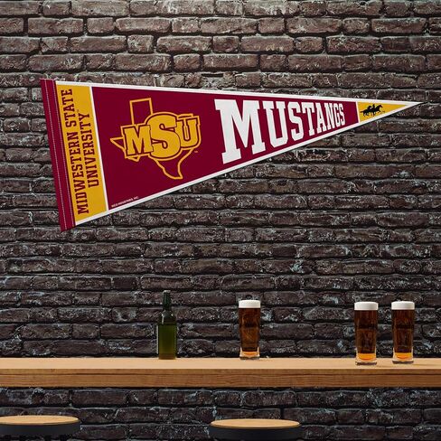 Rico Industries NCAA Midwestern State Mustangs 12" x 30" Felt Wall Décor Pennant - Great for Home/Bed Room/Man Cave Décor in Saudi Arabia