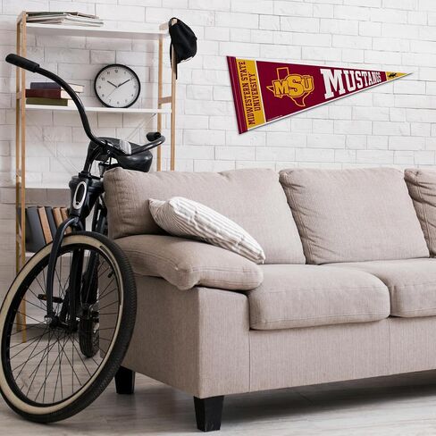 Rico Industries NCAA Midwestern State Mustangs 12" x 30" Felt Wall Décor Pennant - Great for Home/Bed Room/Man Cave Décor in Saudi Arabia