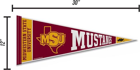 Rico Industries NCAA Midwestern State Mustangs 12" x 30" Felt Wall Décor Pennant - Great for Home/Bed Room/Man Cave Décor in Saudi Arabia