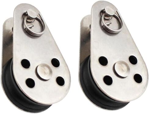 BESPORTBLE 2Pcs Stainless Steel Single Pulley Nylon Rope Practical Rope Lift Pulley for Fishing Net Heavy Duty Tackle Puller Tools in Saudi Arabia