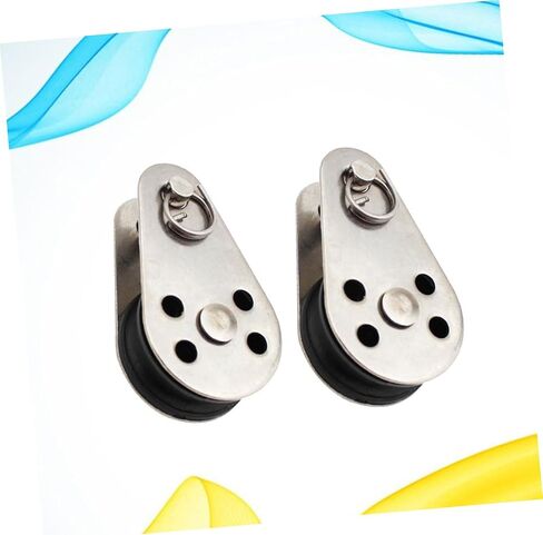 BESPORTBLE 2Pcs Stainless Steel Single Pulley Nylon Rope Practical Rope Lift Pulley for Fishing Net Heavy Duty Tackle Puller Tools in Saudi Arabia