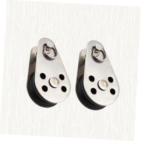 BESPORTBLE 2Pcs Stainless Steel Single Pulley Nylon Rope Practical Rope Lift Pulley for Fishing Net Heavy Duty Tackle Puller Tools in Saudi Arabia