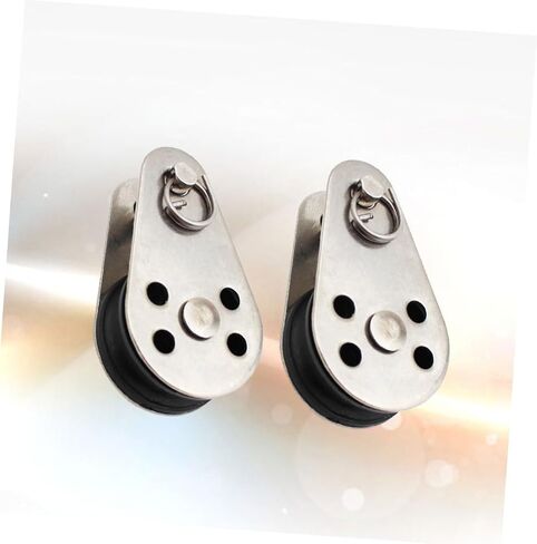 BESPORTBLE 2Pcs Stainless Steel Single Pulley Nylon Rope Practical Rope Lift Pulley for Fishing Net Heavy Duty Tackle Puller Tools in Saudi Arabia