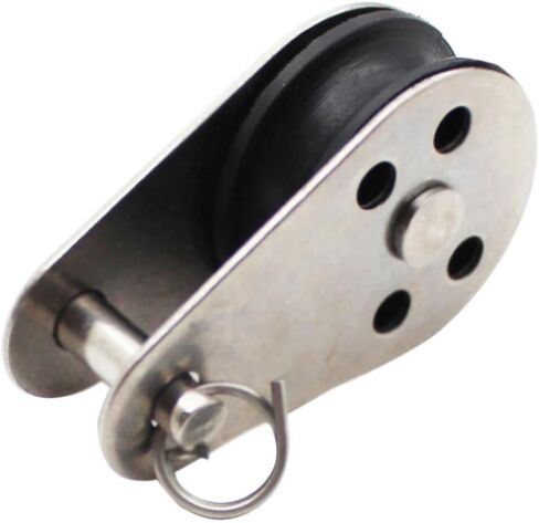 BESPORTBLE 2Pcs Stainless Steel Single Pulley Nylon Rope Practical Rope Lift Pulley for Fishing Net Heavy Duty Tackle Puller Tools in Saudi Arabia