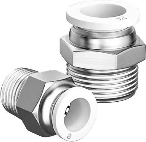 تركيبات الدفع البيضاء الهوائية توصيل 3/8 "OD X 1/4" NPT Air Push Connect Tools Pneumatic Hose Modtings (حزمة من 10) in Kuwait