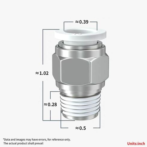 تركيبات الدفع البيضاء الهوائية توصيل 3/8 "OD X 1/4" NPT Air Push Connect Tools Pneumatic Hose Modtings (حزمة من 10) in Kuwait