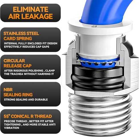 تركيبات الدفع البيضاء الهوائية توصيل 3/8 "OD X 1/4" NPT Air Push Connect Tools Pneumatic Hose Modtings (حزمة من 10) in Kuwait