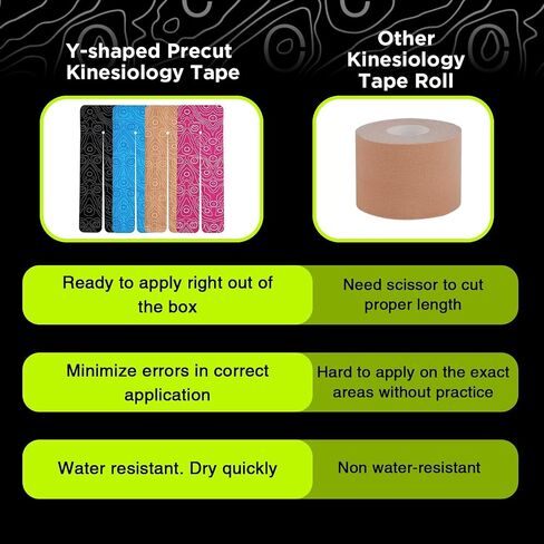 OK Tape Precut Y-Shape Tape للأشق الكتف ، الركبة ، الخلفية ، 10 أجزاء ، شرائط K ، توفر الدعم وتخفيف الانزعاج ، الشريط الرياضي المرن المقاوم للماء (3.5 "× 10" ، بيج) in Kuwait